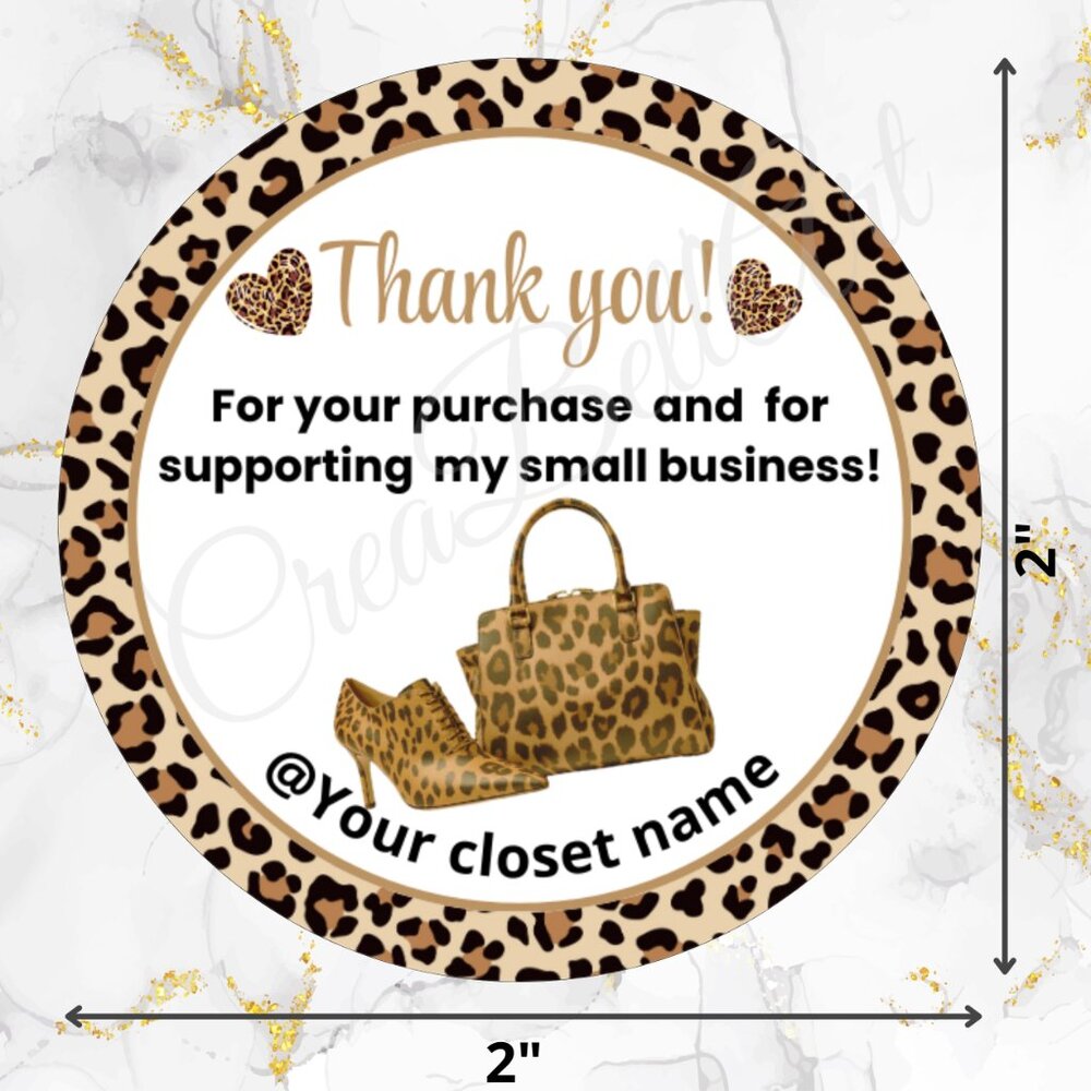 120 Pack Animal Print Personalized Thank You Cards & Stickers - Picture 5 of 8